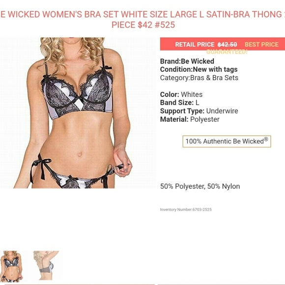 🎀Clearance🎀  NWT "BE WICKED" 🔥designer lingerie bra and panties SET 🔥HOT - Picture 3 of 4